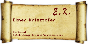 Ebner Krisztofer névjegykártya